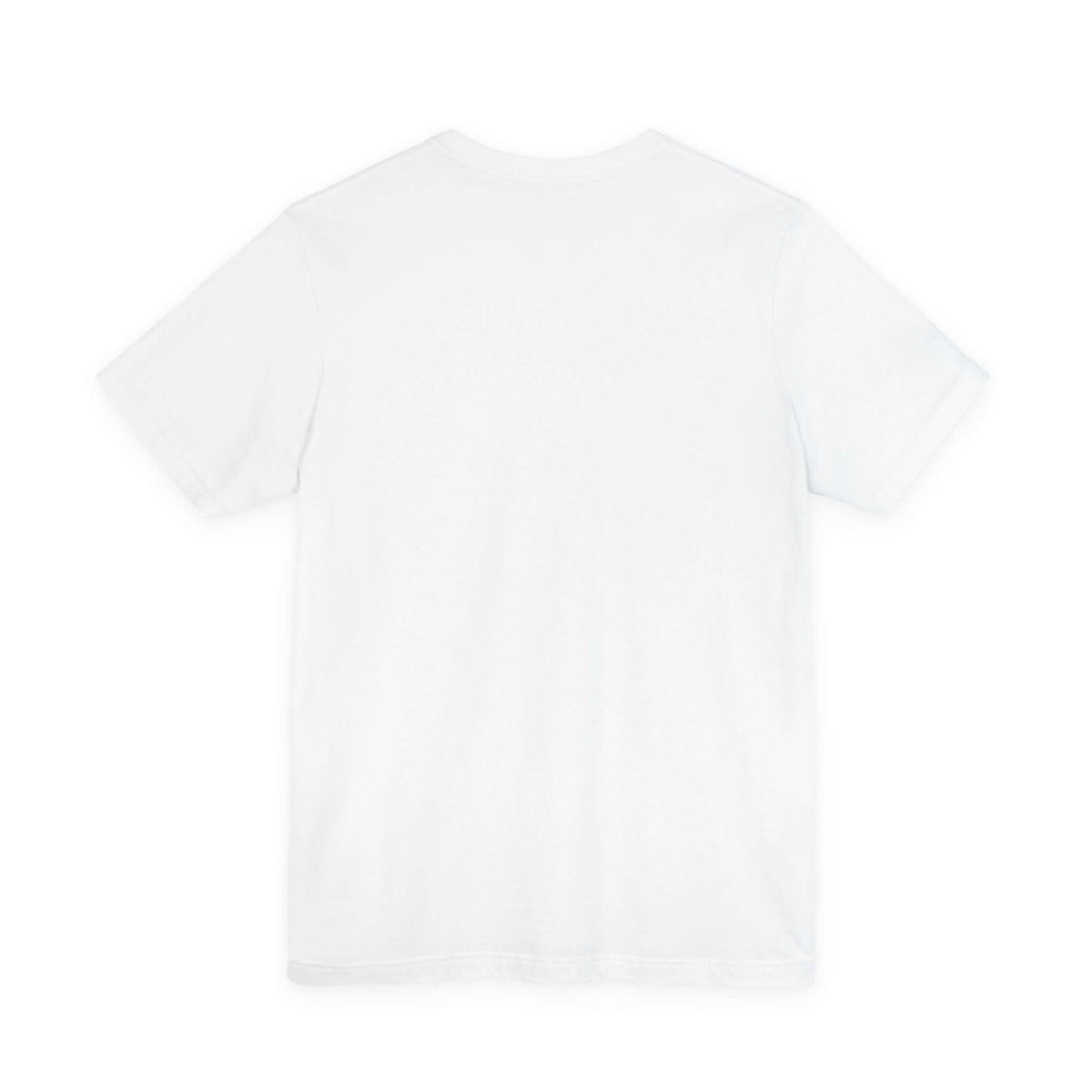 Back view of God Speakss Unisex Jersey in white, showcasing the classic tee design and soft cotton fabric.