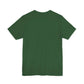 God Speakss Unisex Jersey short sleeve tee in vibrant green and black with ribbed knit collar.