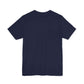 God Speakss Unisex Jersey short sleeve tee in vibrant green and black with ribbed knit collar.