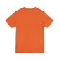 Back view of the God Speakss Unisex Jersey in vibrant orange color.